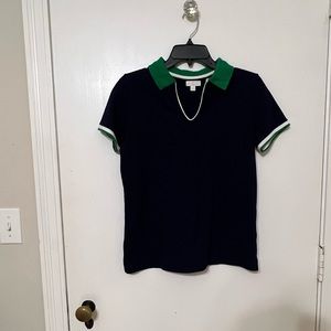 Navy & Green Golf Shirt size small